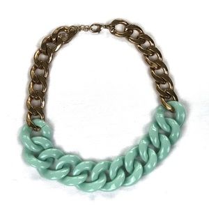Gold and Teal Chunky Necklace